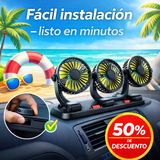 🚗❄️ VENTILADOR PARA AUTO TRIPLE CABEZAL 360° MÁXIMA FRESCURA AL INSTANTE