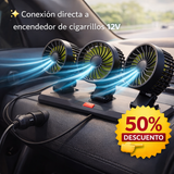 🚗❄️ VENTILADOR PARA AUTO TRIPLE CABEZAL 360° MÁXIMA FRESCURA AL INSTANTE